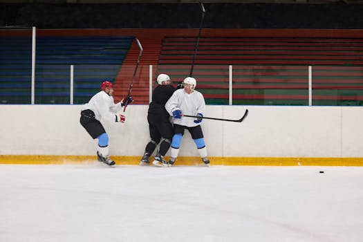 hockey practice drill setup
